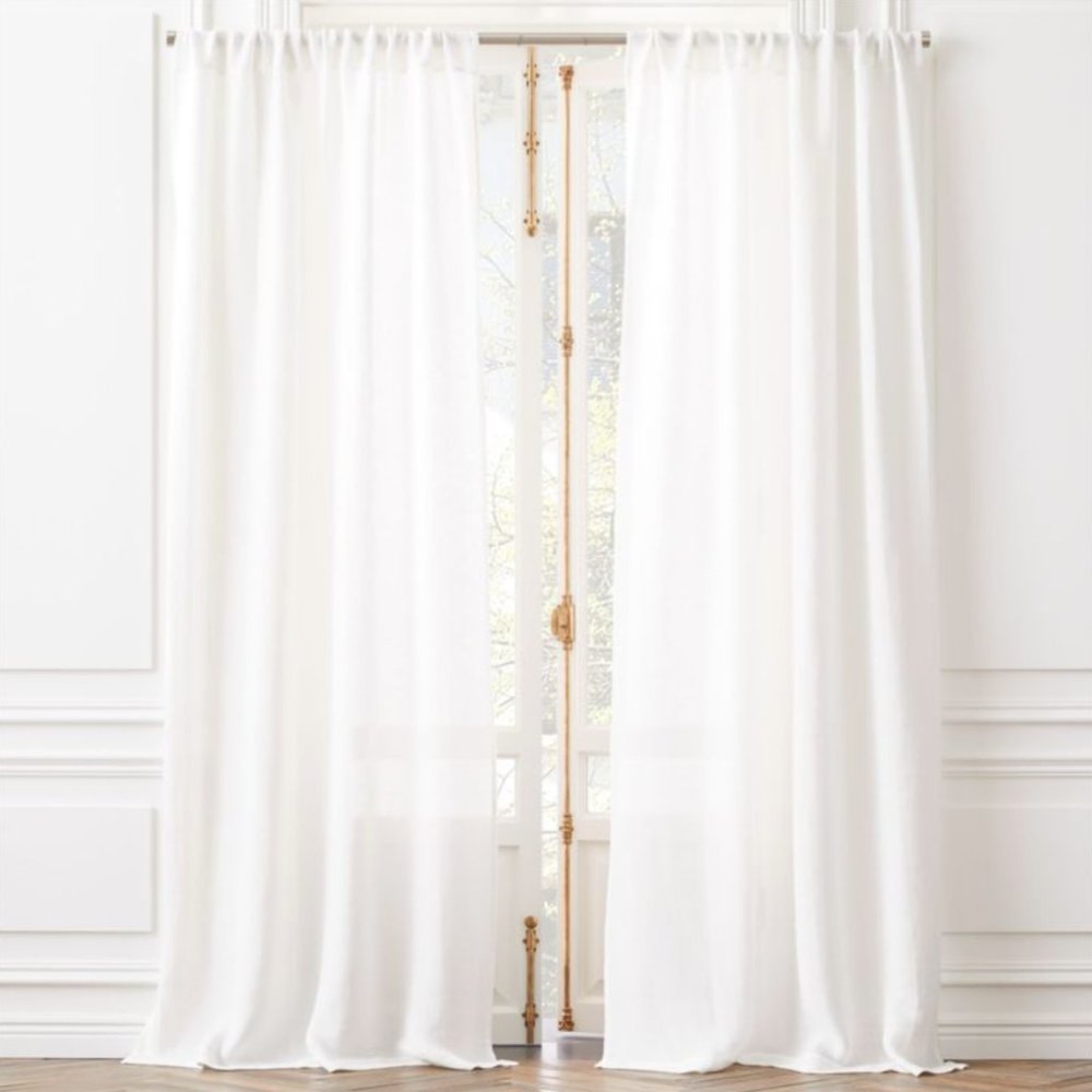 WHITE HEMP WINDOW CURTAIN PANEL 48"X96" - Brand New